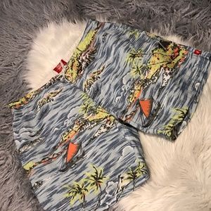 Mens Beach Scene Toes on The Nose Board Shorts